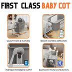 Lit Cododo Électrique 4-en-1 Beige | Balançoire Automatique, Bluetooth & Minuterie