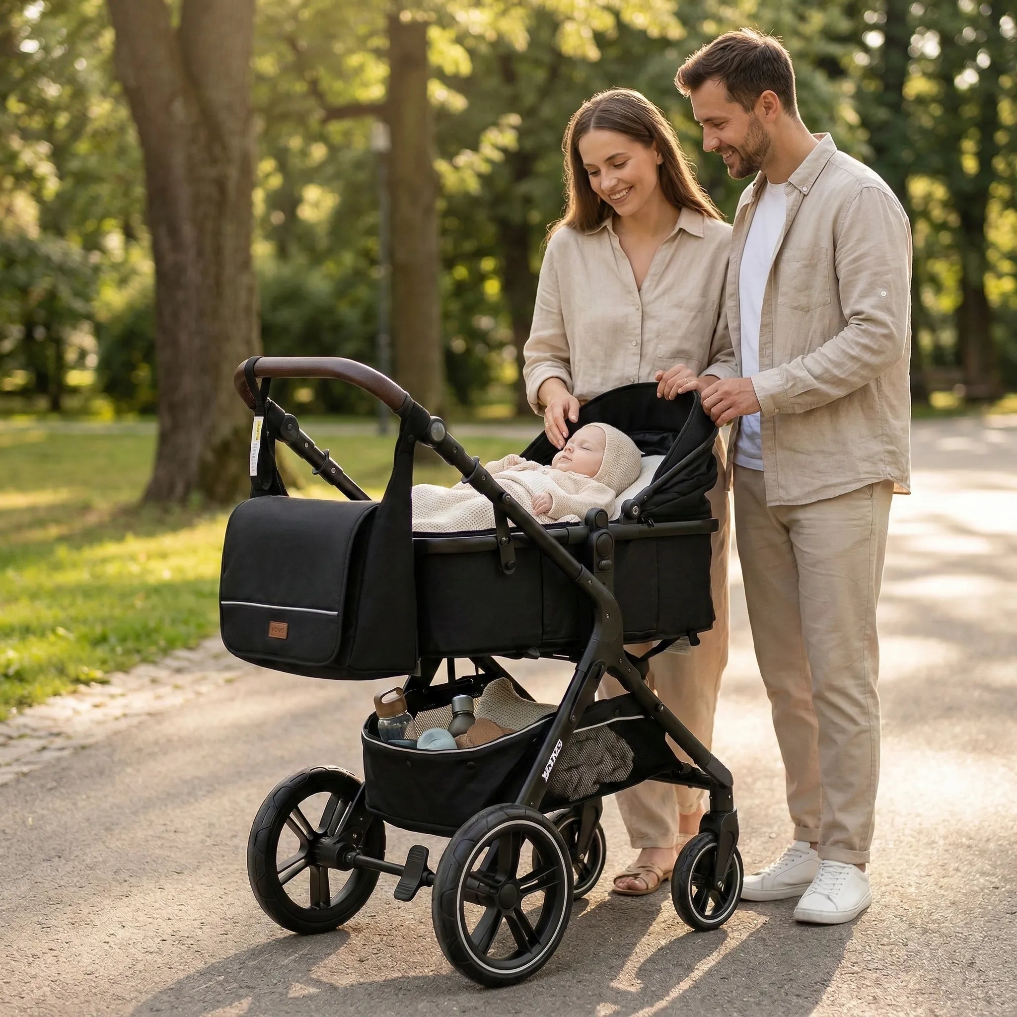 Poussette 3-en-1 Pliable & Réversible – 9 Accessoires Inclus | Dès la Naissance