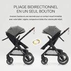 Poussette 3-en-1 Pliable & Réversible – 9 Accessoires Inclus | Dès la Naissance