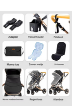 Poussette 3-en-1 avec Siège Auto – 9 Accessoires Inclus | Dès la Naissance