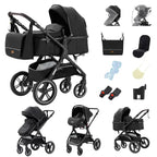 Poussette 3-en-1 Pliable & Réversible – 9 Accessoires Inclus | Dès la Naissance